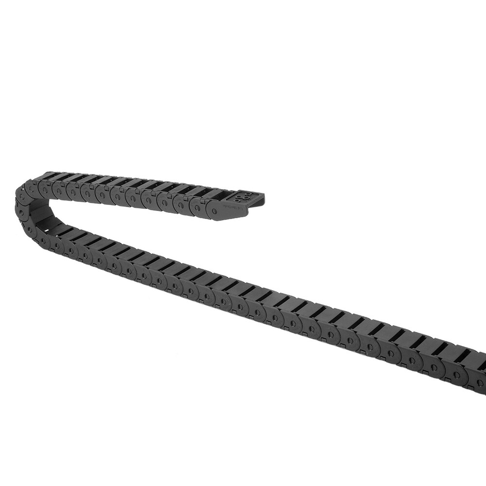 uxcell Drag Chain Cable Carrier Open Type with End Connectors R100 35X75mm 1 Meter Plastic for Electrical CNC Router Machines Black